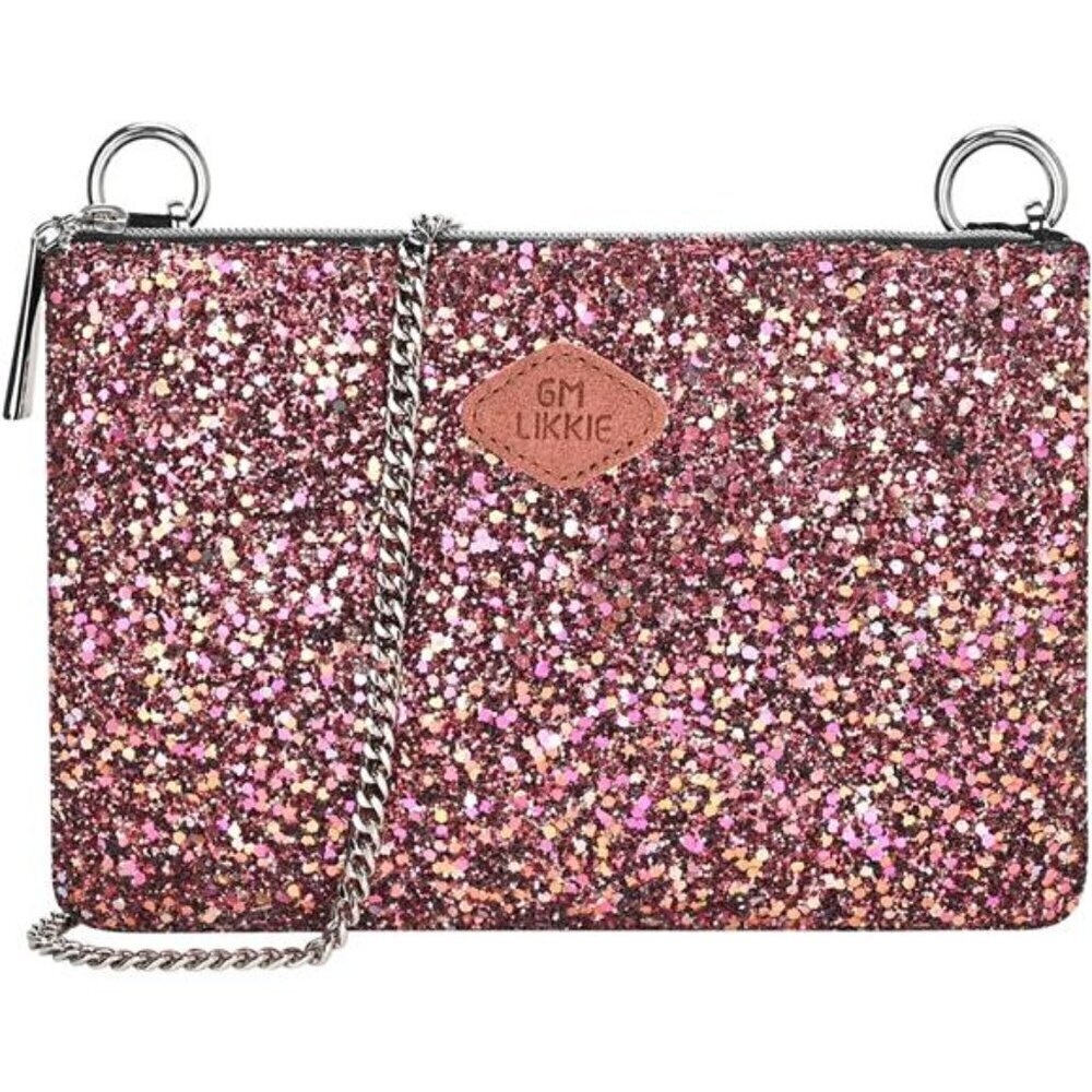 Red Clutch Purse for Women, Crossbody Glitter Evening Bag, Sequin Handbag